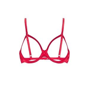 FLEUR DU MAL Lux Ouvert Bra 34B Rouge Silk Bondage Lingerie Underwire Revolve